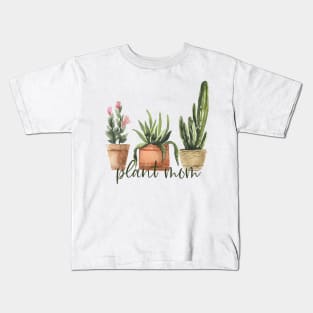 Plant Mom Dark Watercolor Kids T-Shirt